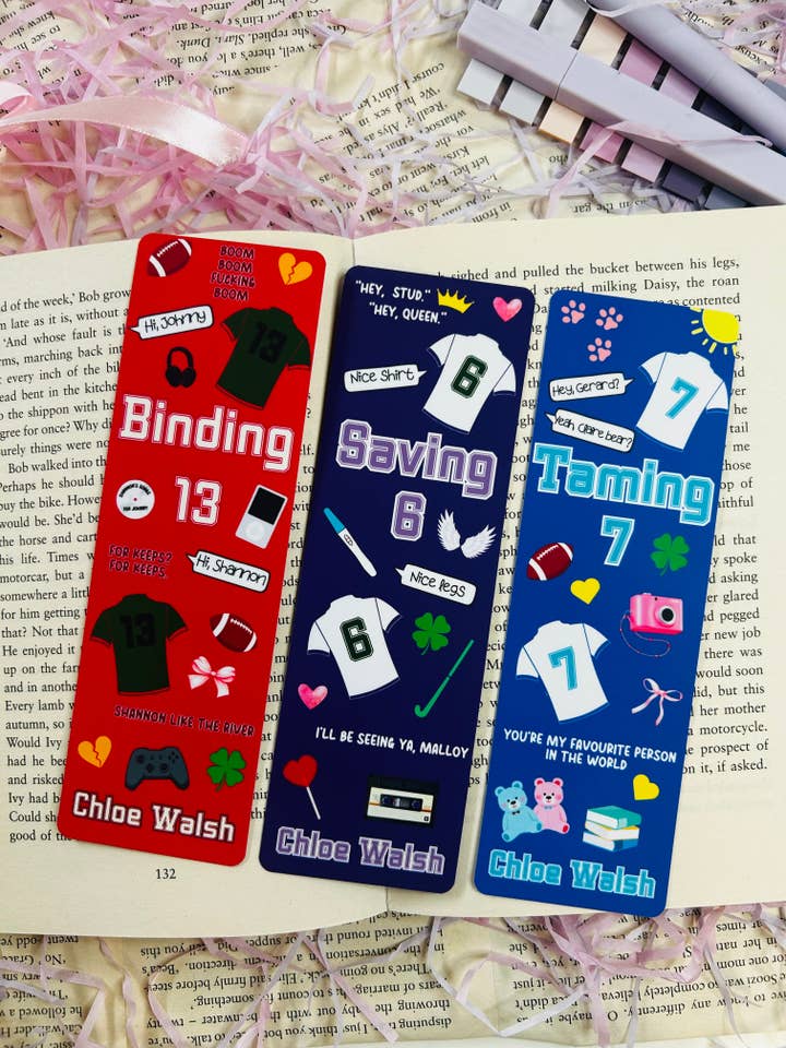Boys of Tommen, Chloe Walsh Inspired Bookmarks – Binding 13, Saving 6, Taming 7 for wholesale by TheBookShack