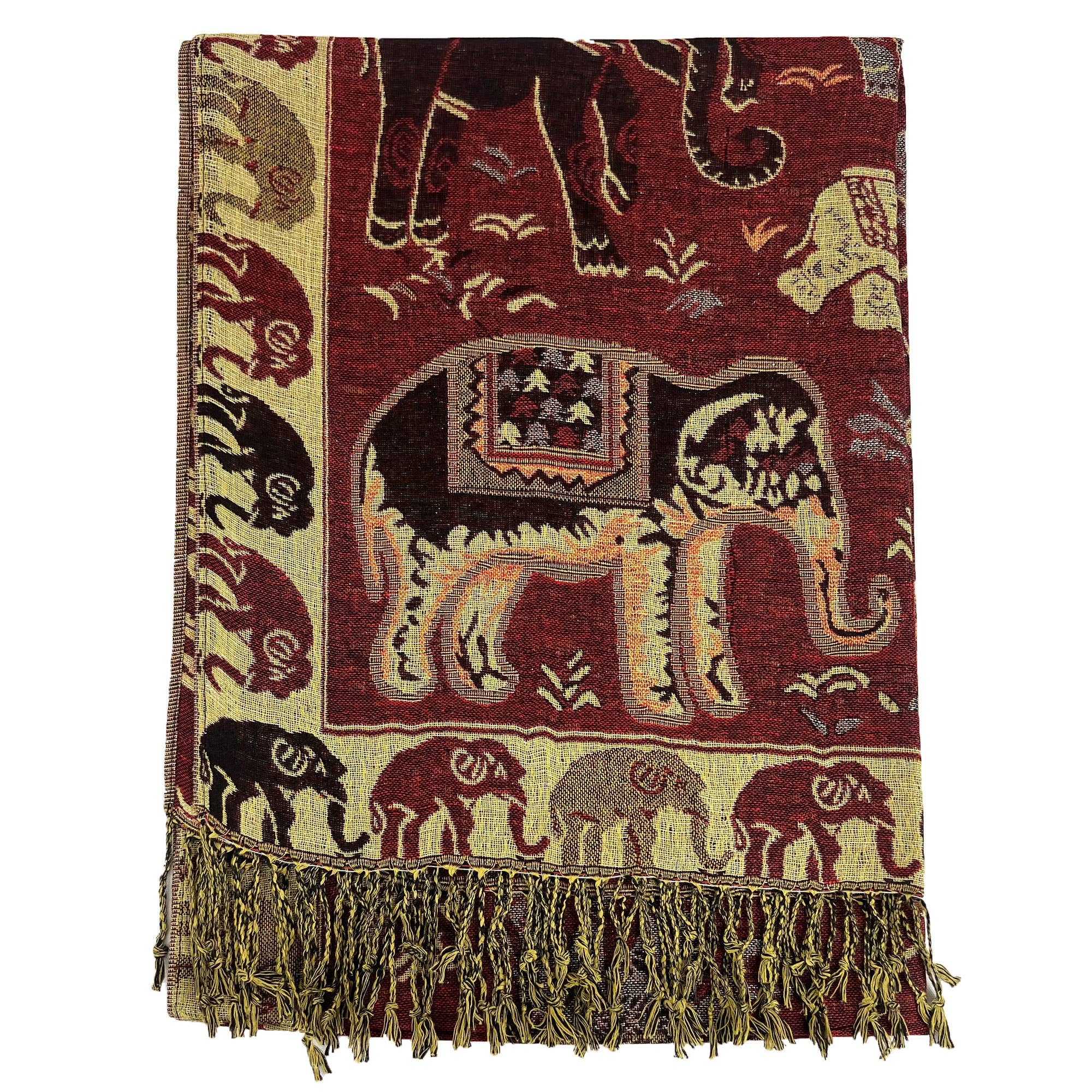ASSORTED Metallic Pashmina Elephant Pattern GM35 (12PC) for wholesale on Faire12