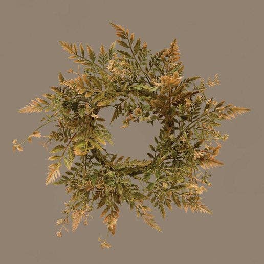 Buckeye Craft Co. - Wholesale Wreath - Fall Fern Candle Ring1