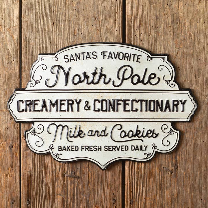 CTW Home Collection - Wholesale Sign - North Pole Creamery & Confectionary Metal Wall Sign
