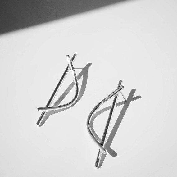 Large Sterling Silver Arch Earrings for wholesale by tothemetal