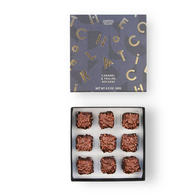 The Chocolatier - Wholesale Chocolate Box - MILK AND DARK CARAMEL PRALINE ROCHERS