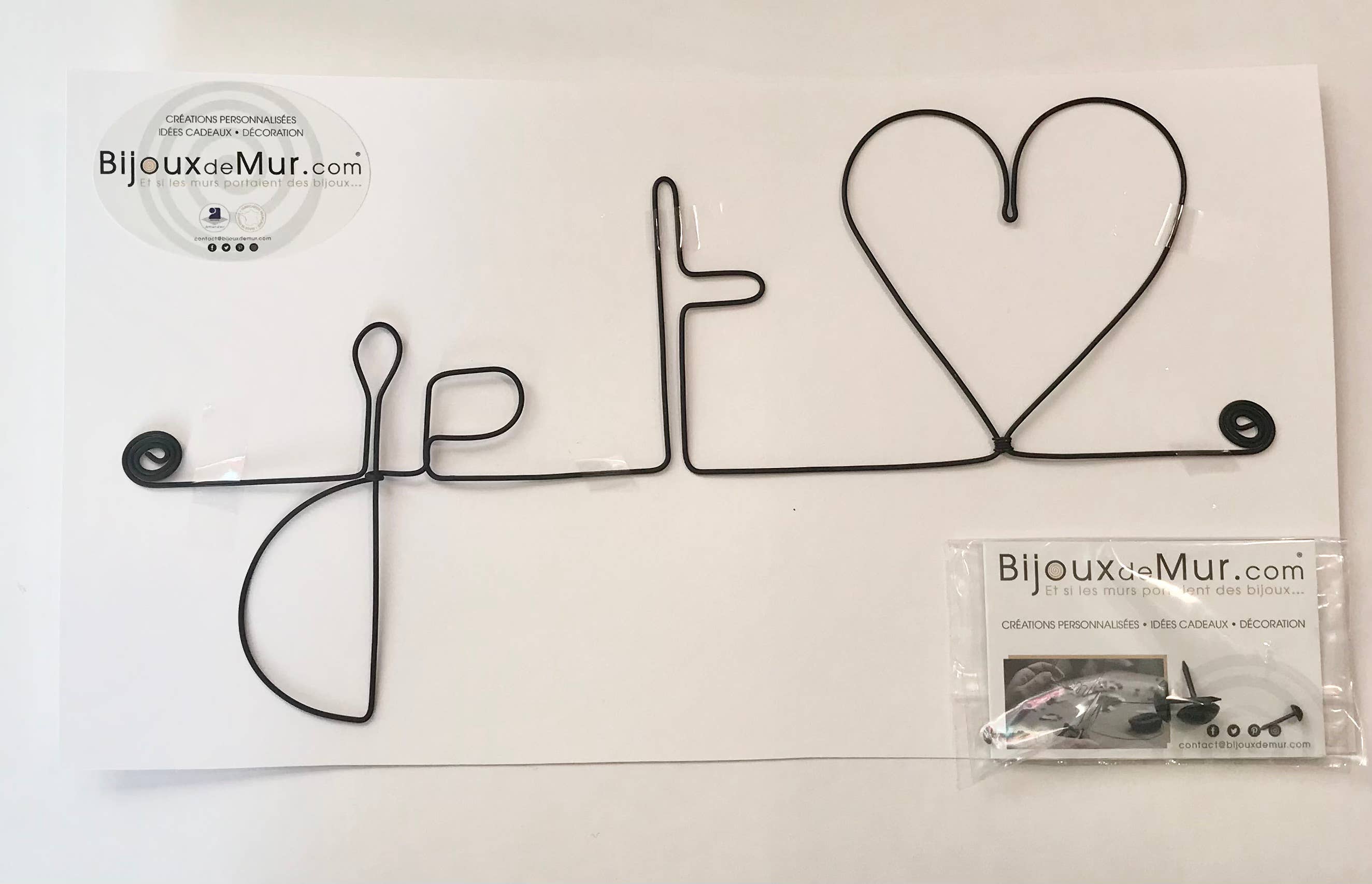 Bijoux de Mur – Großhandel 3D-Wandkunst – Draht-Wandkunst – Liebesbotschaft: Ich liebe dich2