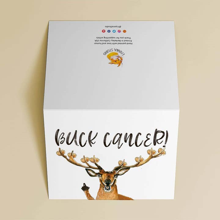 Liyana Studio - Wholesale Sympathy Card - Buck Cancer - Funny Sympathy Card2