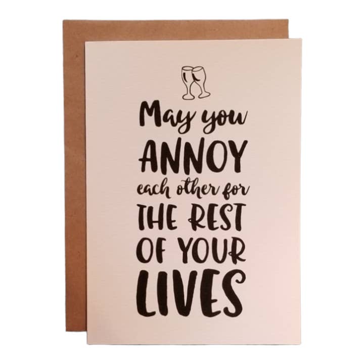 Möget ihr euch für den Rest eures Lebens gegenseitig ärgern - 5x7 Grußkarte für den Großhandel von Thanks You're Welcome