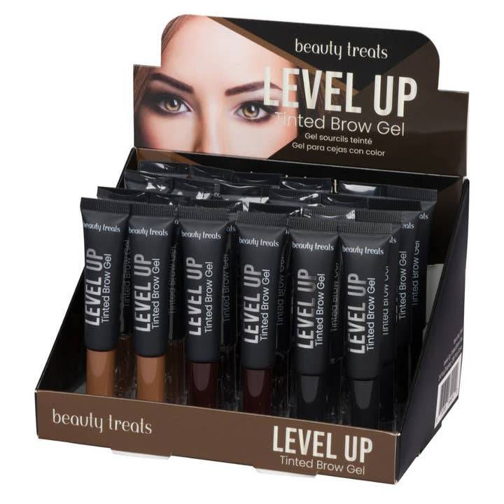 Set de Caja de 24 Piezas de Gel para Cejas Beauty Treats Level Up 3 Colores para venta al por mayor de Majestic Wholesale