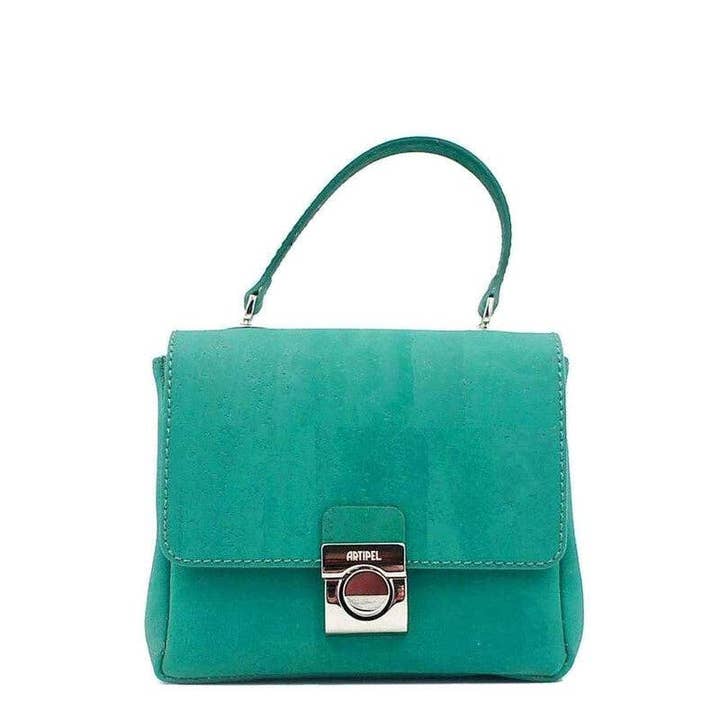 Cute Cork Boxy Håndtaske Lille Vegansk Taske i Grøn for engroshandel hos Moddanio Cork