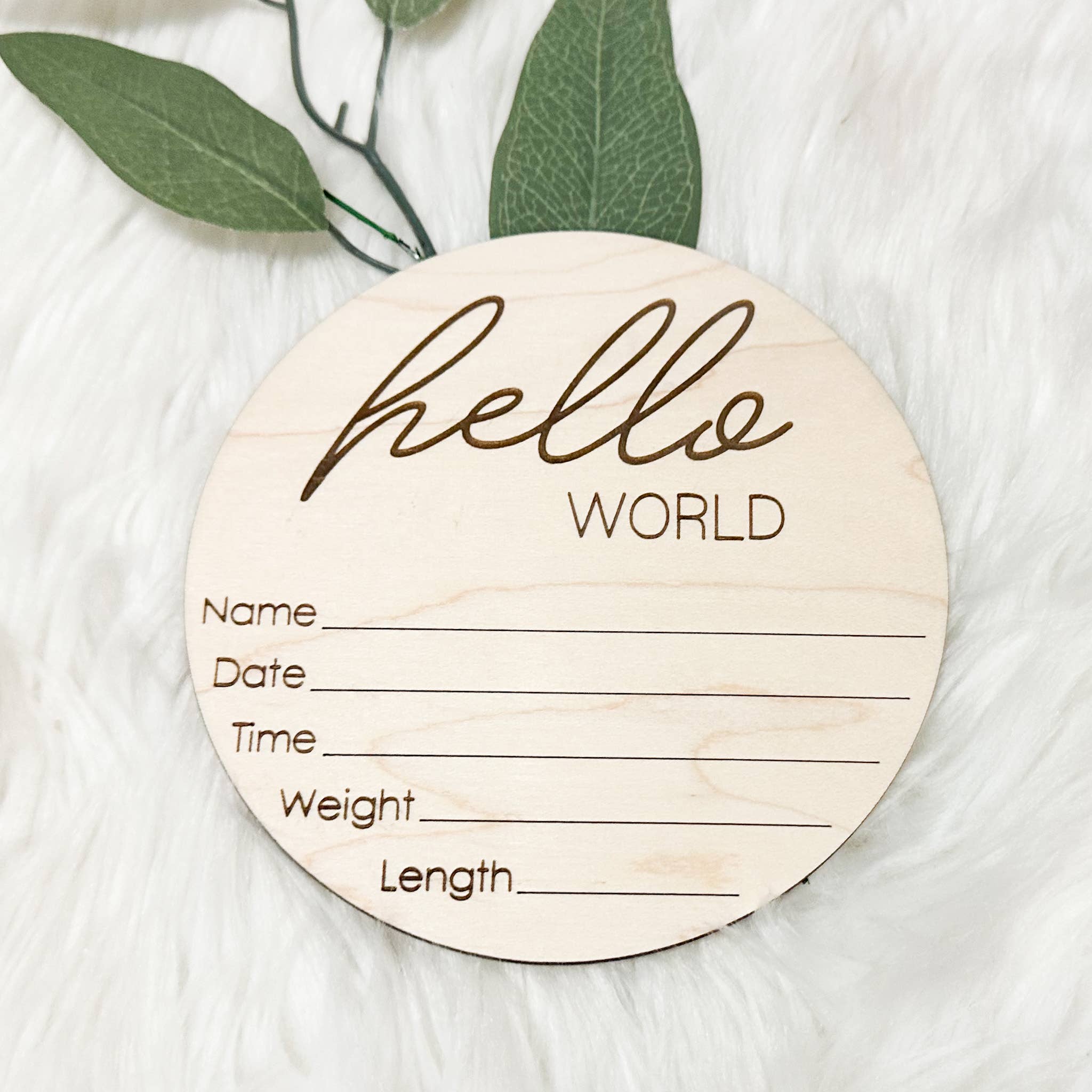 The Olive Branch - Vendita all'ingrosso Opera d'arte/Souvenir - Bambini e neonati - Cartello inciso «Hello World Stats»1