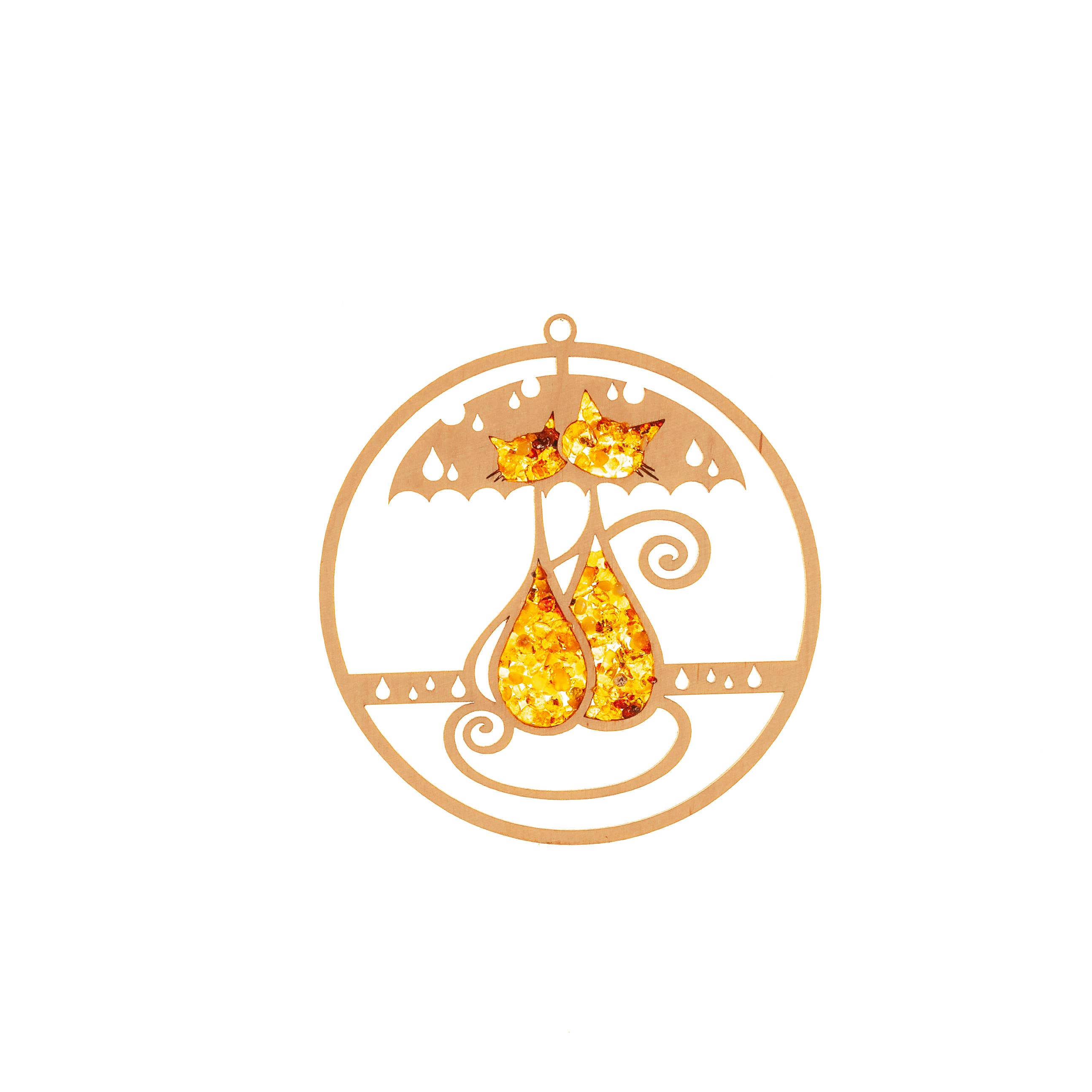 RADULY - Wholesale Suncatcher - Suncatcher amber in birch wood - butterfly1