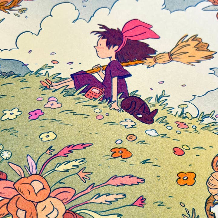 Natalie Andrewson - Wholesale Art Print - Kiki's Delivery Service Large Riso Print
