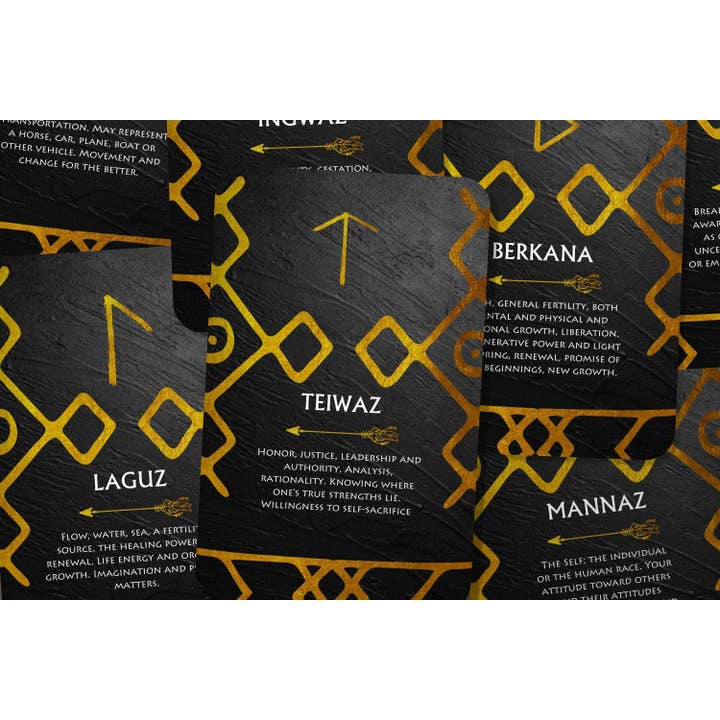 IBIZA TAROT - Venta al por mayor Cartas del tarot - Oráculo de Runas Doradas - Cartas Nórdicas