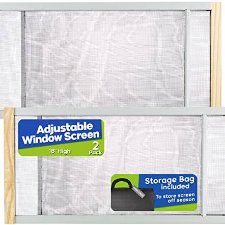 Adjustable Window Screen 18 inch High (2 Pack), Adjustable Width 22"-37", Storage Bag Included for wholesale by Tapix