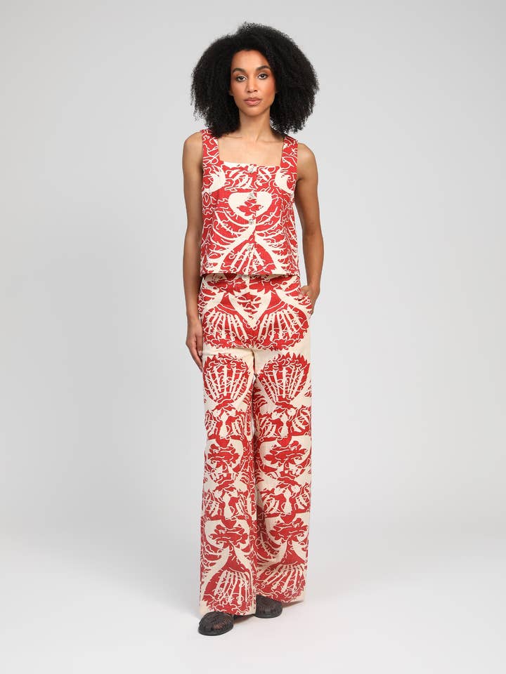 CALÇAS ROSSINI adeline vermelho por atacado de An'ge