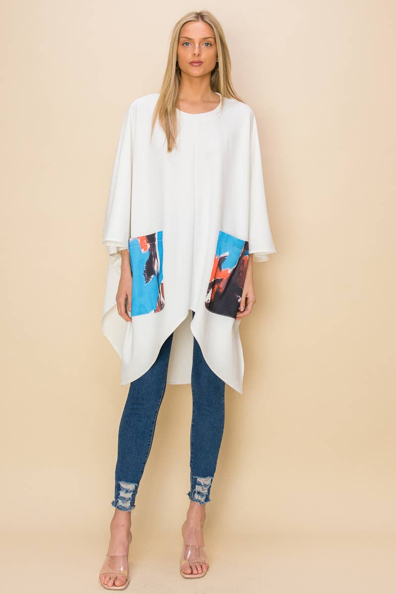 QMP Moda - Wholesale Tunic - Women's - PLUS SIZE - LOOSE FIT TOP WITH COLOR POCKETS 6