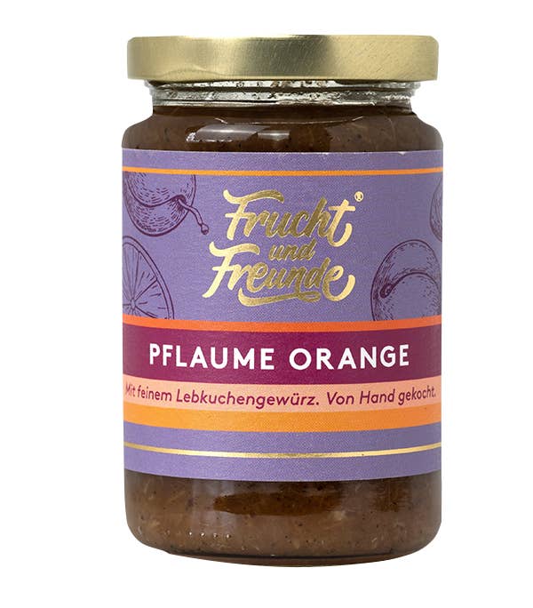 Frucht und Freunde – Großhandel Marmelade/Gelee – Pflaume Orange Vanille Lebkuchen Fruchtaufstrich