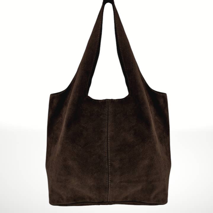 ITALIAN'S LEATHER - Wholesale Top Handle Bag - Women's - Giannina 221024 Suede Leather Shoulder Bag15