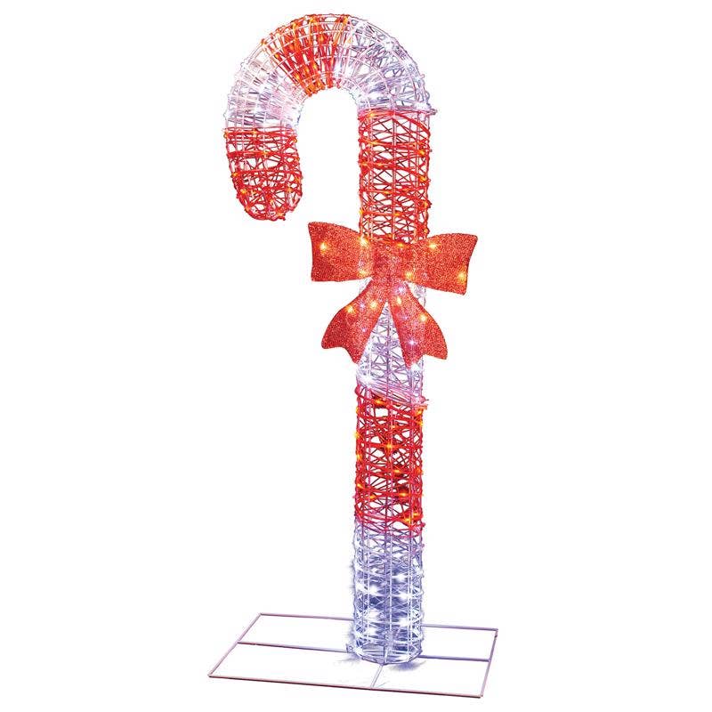 Everyday Supply Co - Wholesale Christmas Decoration - SIENNA - Sienna LED Red/White Candy Cane 48 in. Yard Decor0