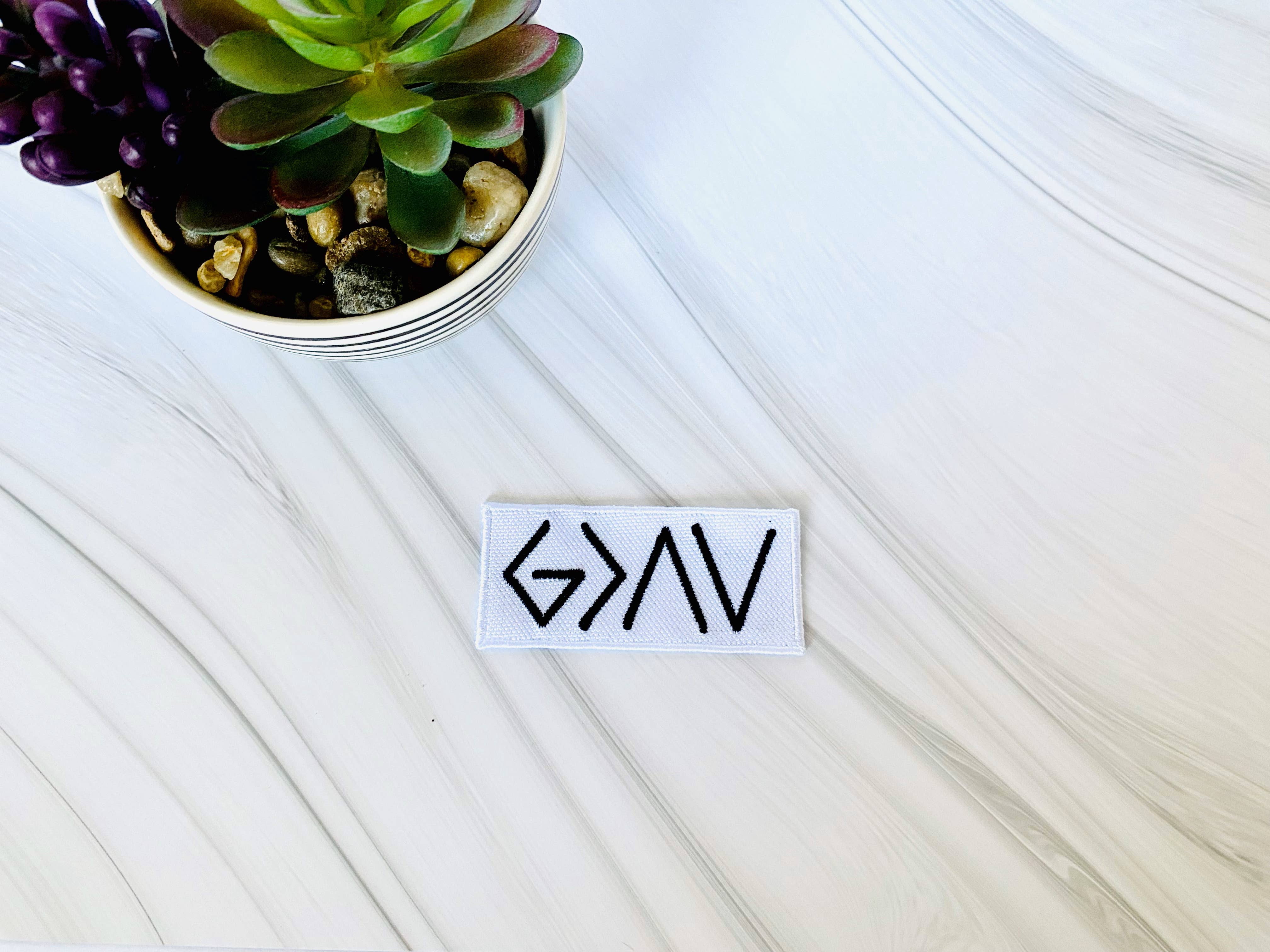 R & R Stitched - Wholesale Patch - God is greater hat patch