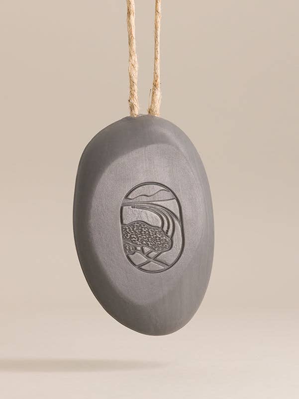 Pebble soap on rope with orange blossom, honey 200g for wholesale by Aqui d'Aia