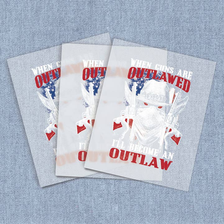 Outlaw Hat, Direct To Film Heat Transfers for wholesale by Iron It