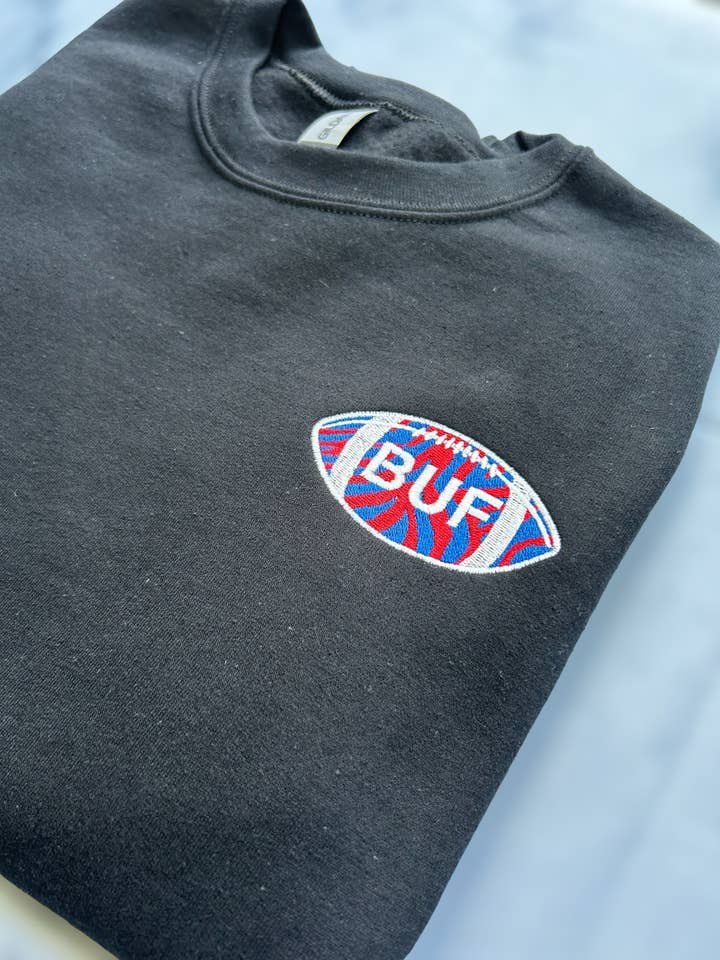 Embroidered BUF Football Sweatshirt | Buffalo for wholesale by Rosie by Madison