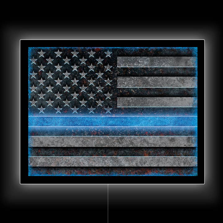 LED POLICE FLAG SIGN for wholesale by The Foundry