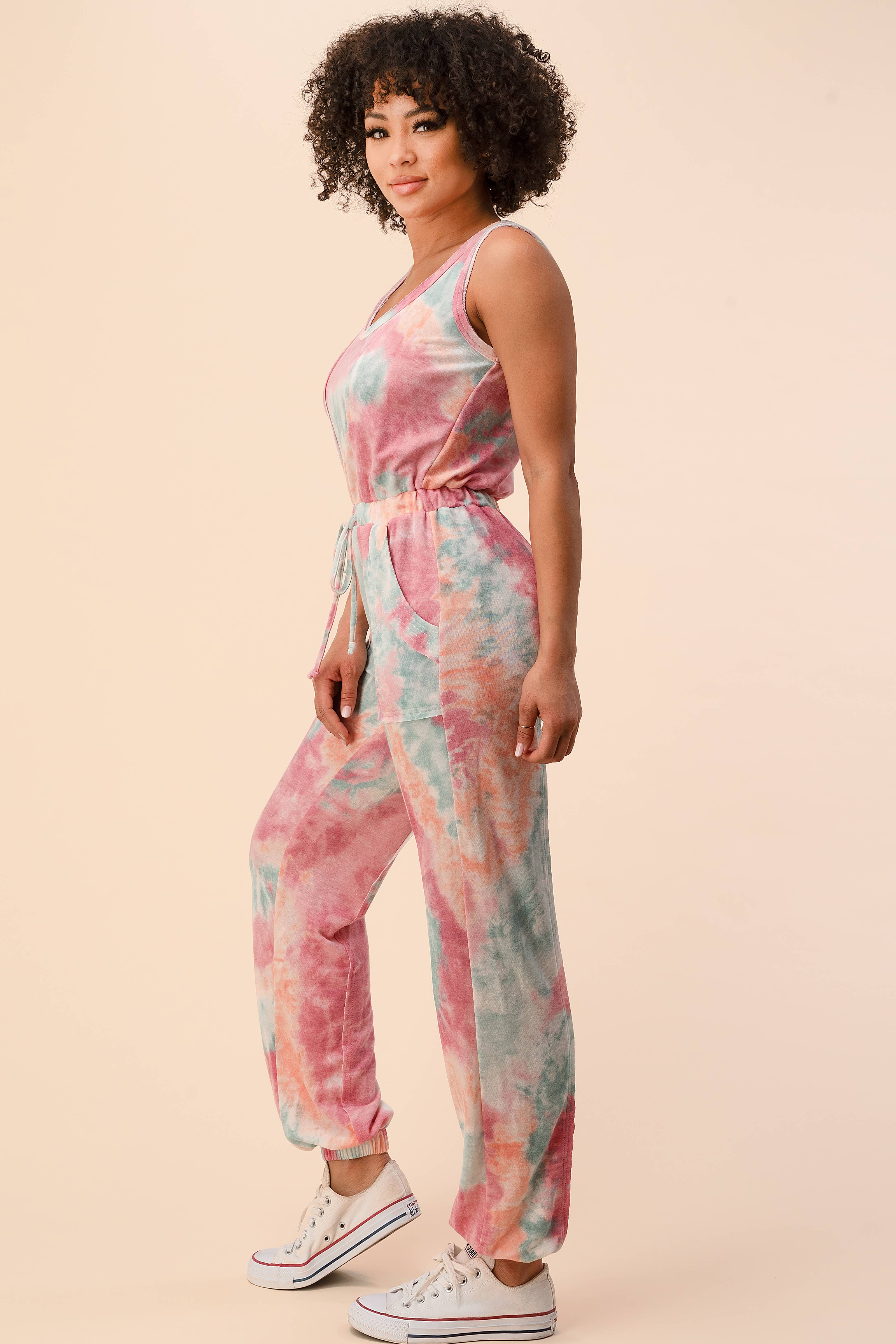 Combinación rosa SP4600920 - MONO SIN MANGAS DE FELPA FRANCESA TEÑIDO de venta al por mayor en Faire0