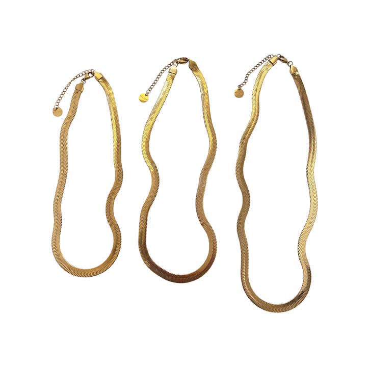 BELJOY - Wholesale Link & Chain Necklace - Mia Herringbone Necklace || Choose Length4