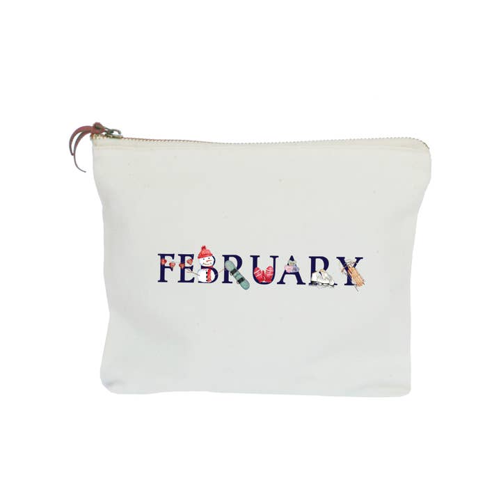 february zipper pouch for wholesale by Tina Labadini Designs