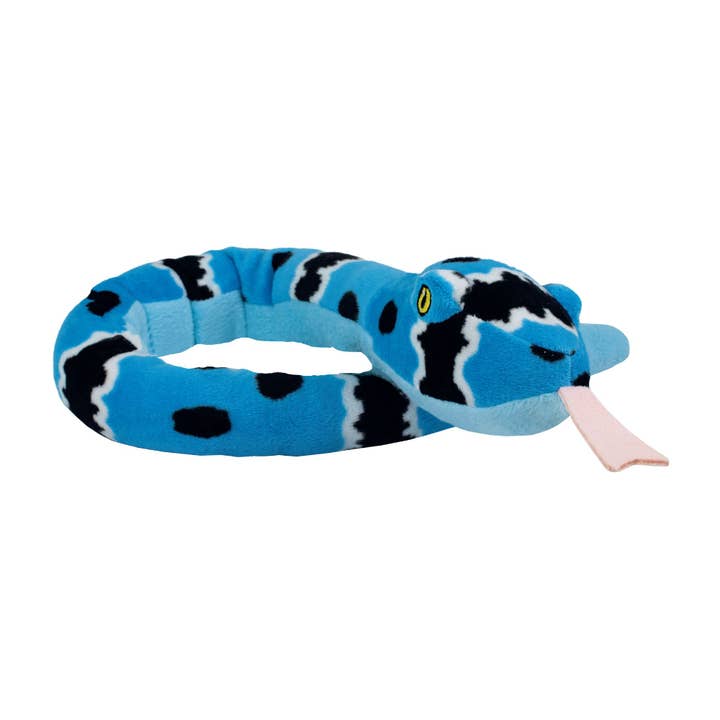 EcoBuddiez 27.5" Sssnakes Eco-Friendly Plush - Blue Rattle for wholesale by Deluxebase