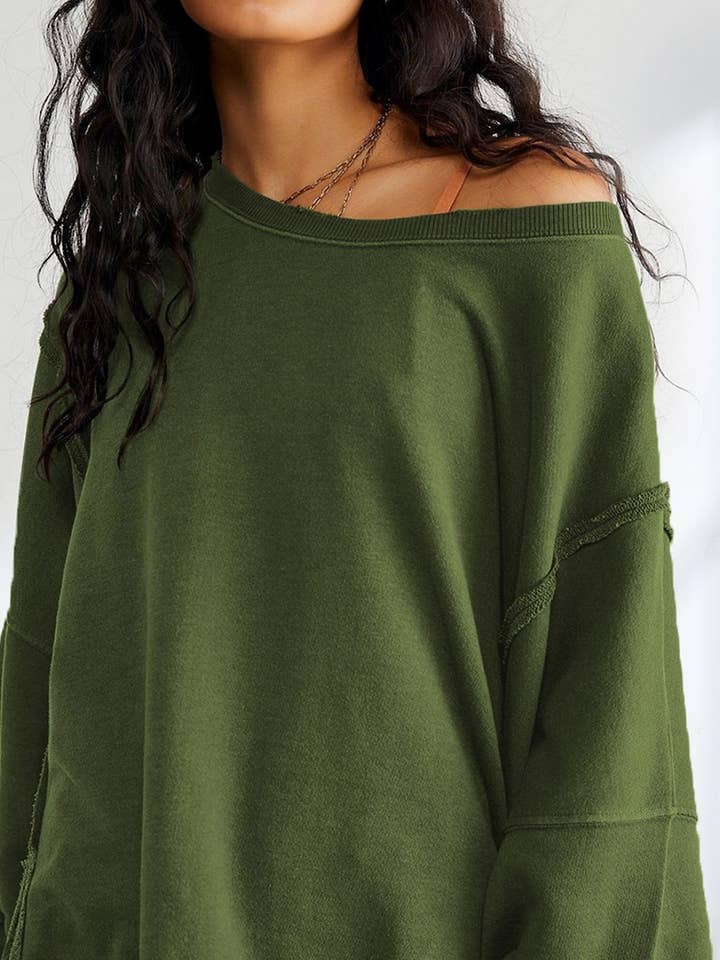 Lily Clothing - Vente Sweat-shirt – femme - Tendance de mode : sweat à capuche fendu, ample et uni.13