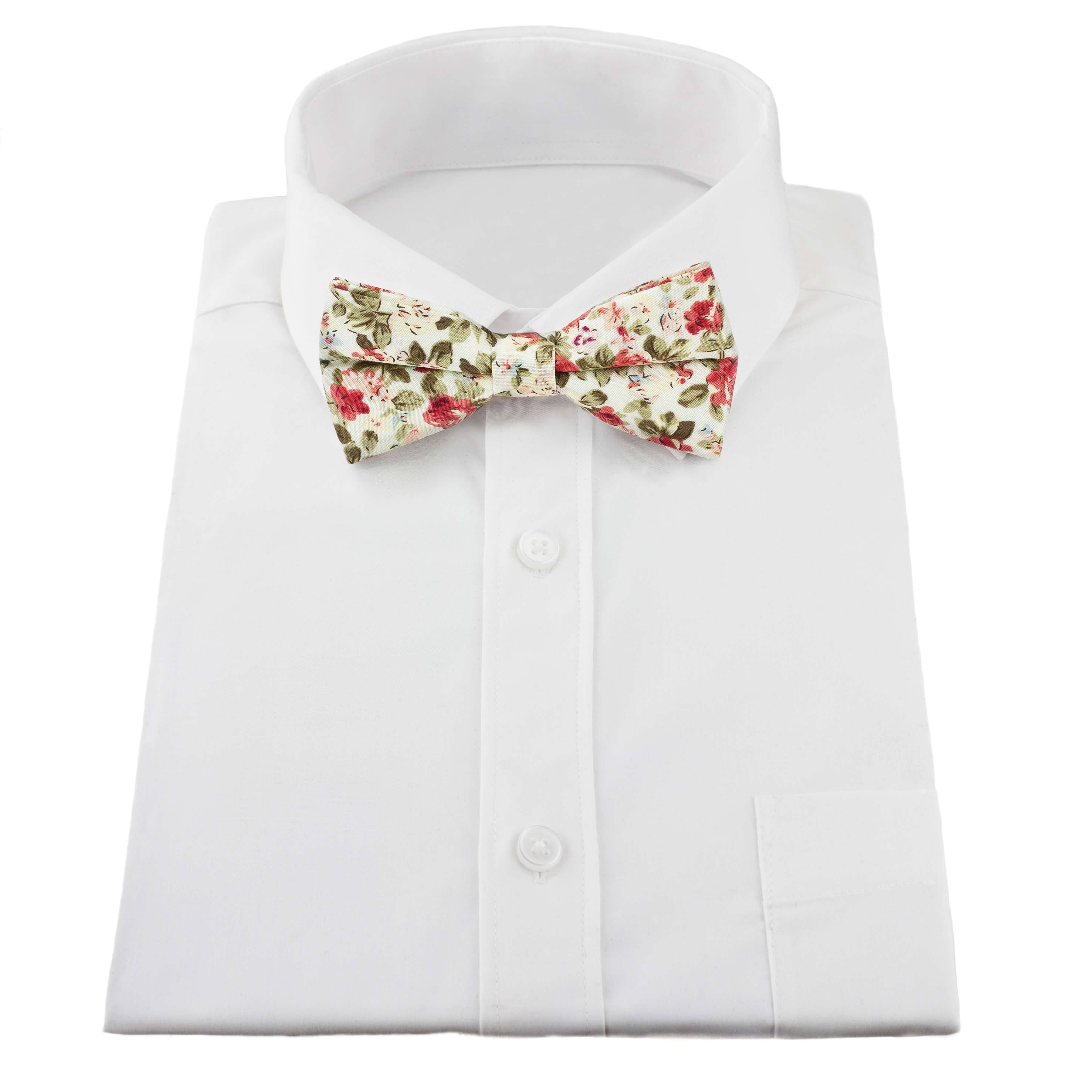 Mrlapel – wholesale Bow Tie - Men’s – Cream Floral Bow Tie1