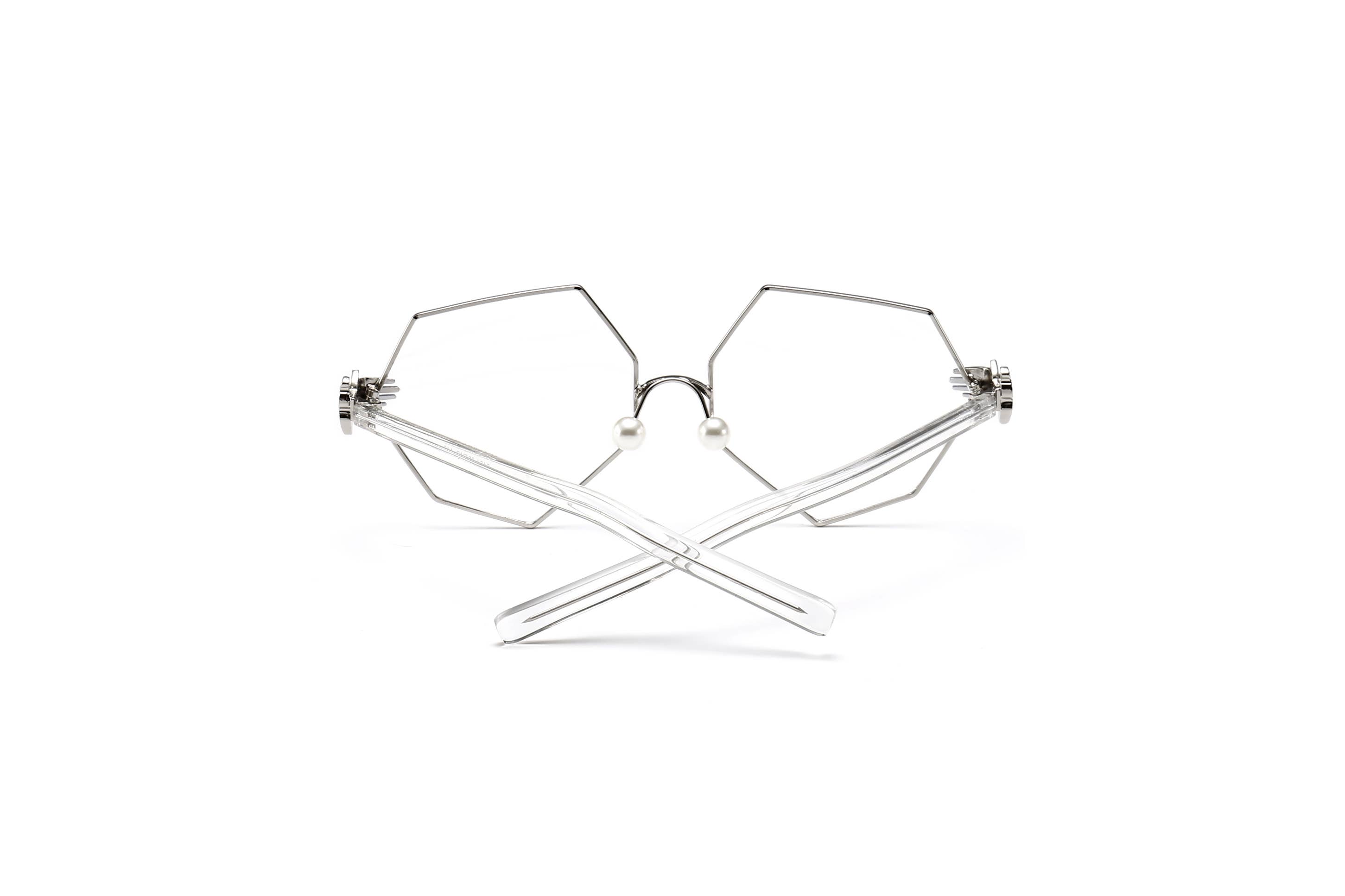 Trio Trading - Wholesale Eyeglasses - Women's - UV400 Clear Lens Glasses Irregular Design CL001OBO 7