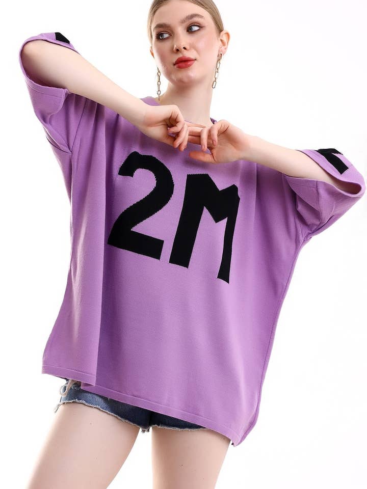 MAGLIONE A MANICHE CORTE IN MAGLIA RELAX per la vendita all'ingrosso da parte di Cloth Cube