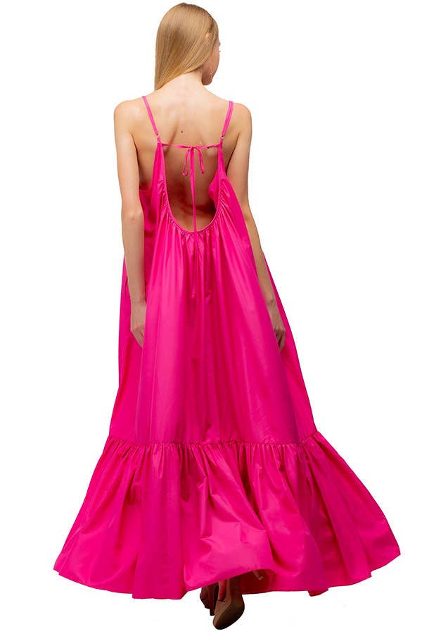 TOV - Vente Robe – femme - [OP4178] Robe à bretelles spaghetti avec dos bas2