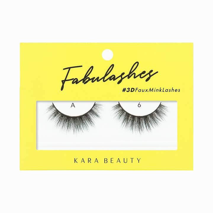 FABULASHES 3D Faux Mink False Eyelashes - Style A6 for wholesale by Kara Beauty