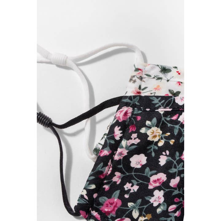 Veroma Gifts - Wholesale Protective face mask/shield - Reusable Black Floral Face Mask with Filter5