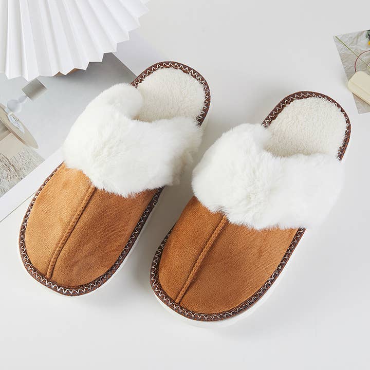 Fashion City - Wholesale Slippers - Women's - Fluffy Faux Fur Lined Indoor Slippers 3