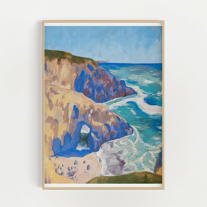 Bodega Bay, California oil painting giclee fine art print for wholesale by Stephanie Missan Studio