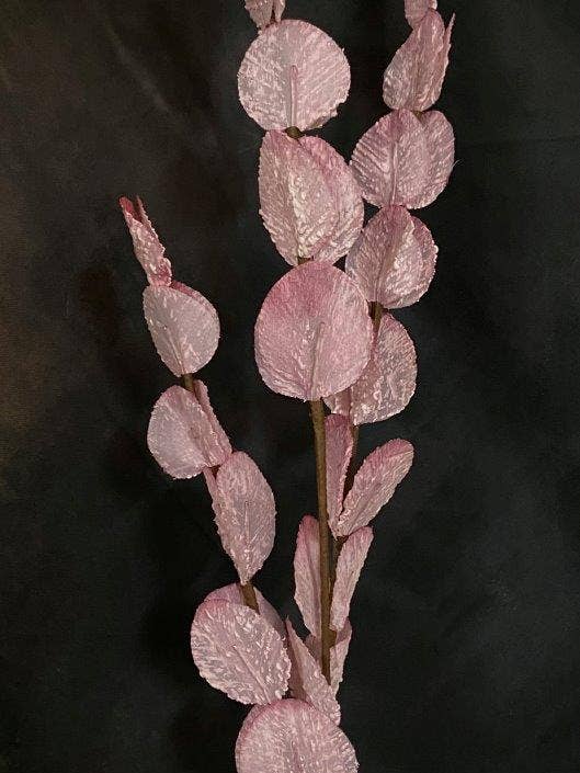 36"H BLUSH LINEN LEAVES for wholesale by The Light Garden Collection