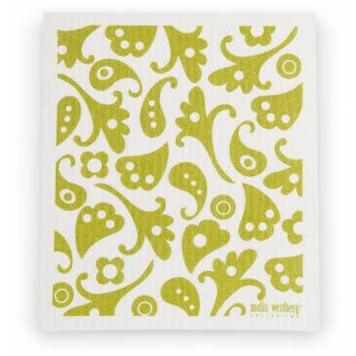 Trendy Tripper - Wholesale Dishcloth - PAISLEY BLACK or RED or OLIVE or BLUE Swedish Dishcloth2