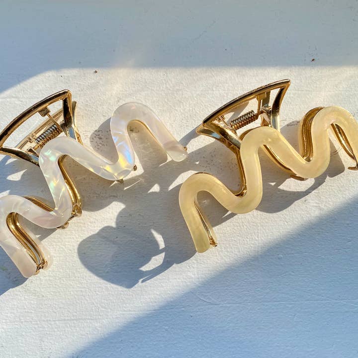 Lily Acetate and Metal Hair Claw Clip for wholesale by Swoon Beauty