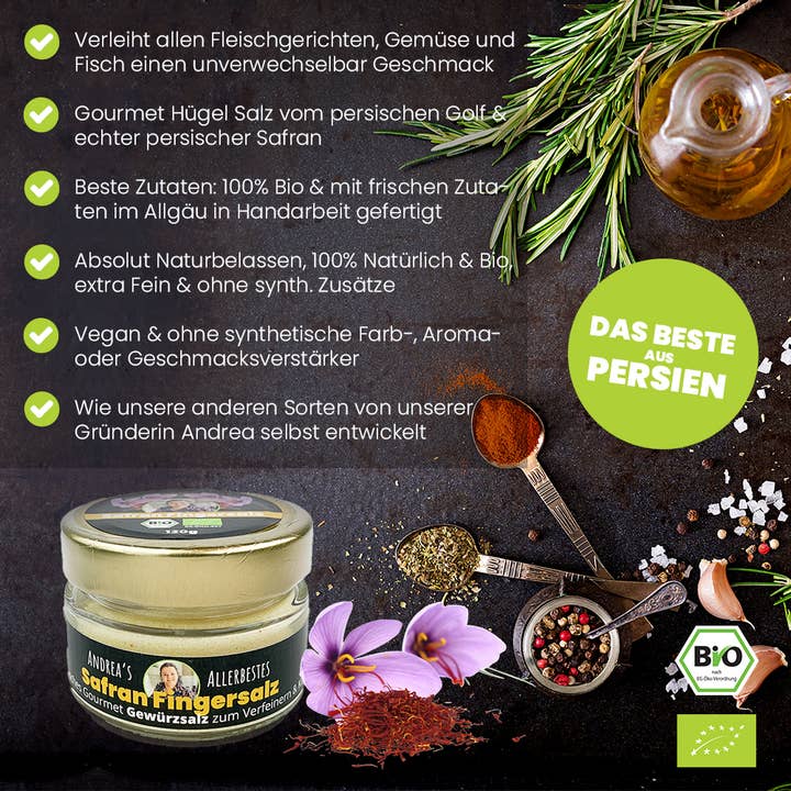 SANUUS® Better Living – wholesale Salt – 120g organisk saffran krydda salt för matlagning och raffinering