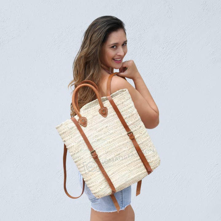 Handwoven Straw Backpack for wholesale by NOMAD&FASHION