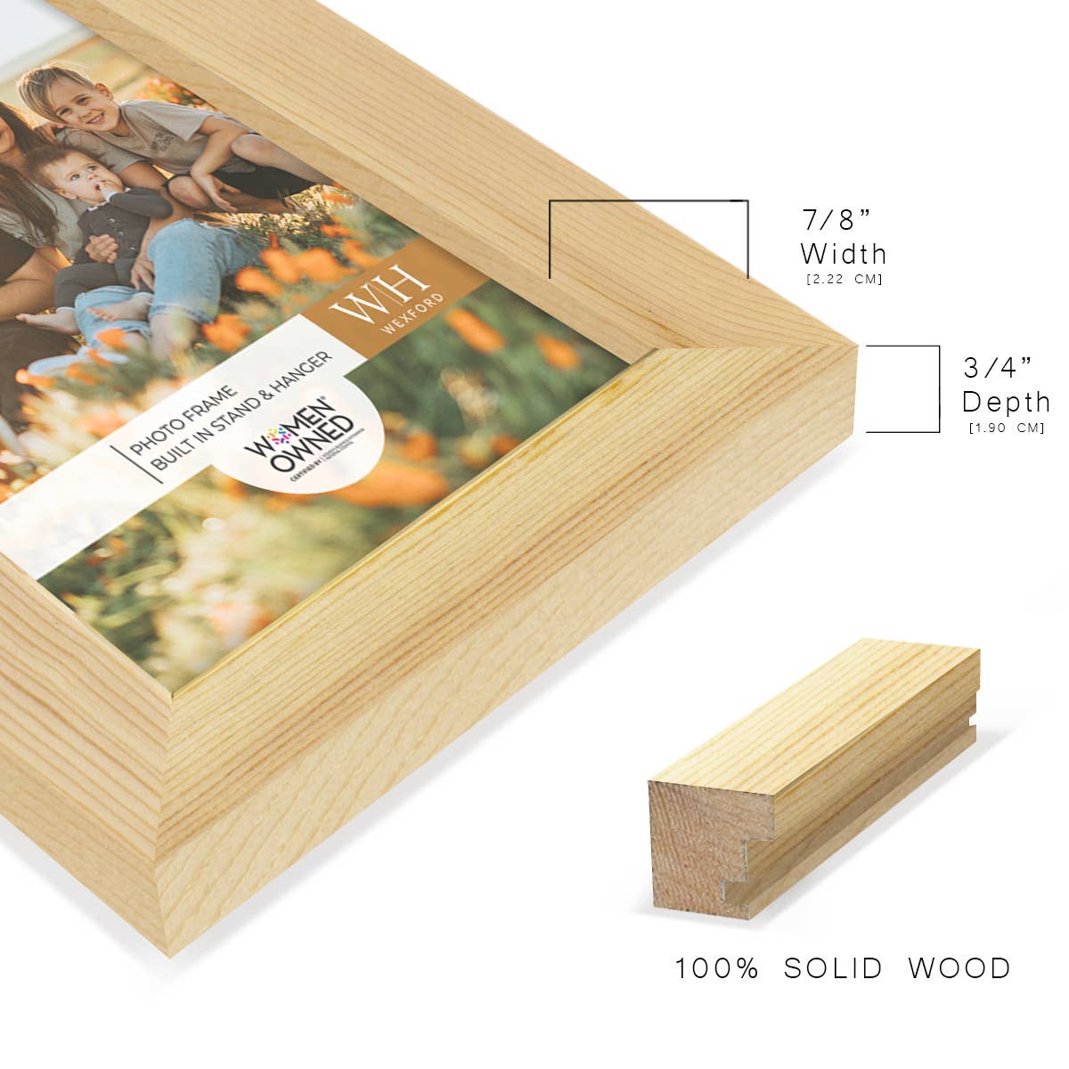 Wexford Home - Wholesale Picture Frame - Photo Frame, Real Wood with Wood Grain, Natural Wood10