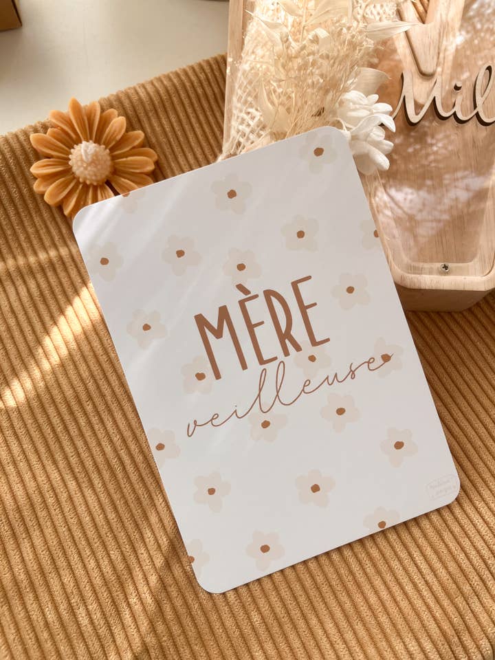 Kort: nattlampa till mamma (Mors dag) — prästkragekort för wholesale av Milina Designs