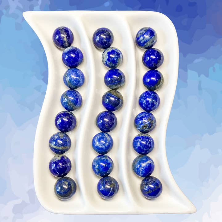 Sphères en pierre précieuse LAPIS-LAZULI 20 mm - Carte d'information disponible pour la vente par Essential Wellness - Body, Mind, Spirit