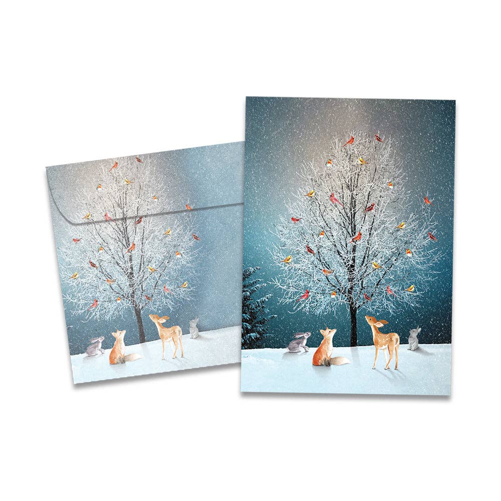Tree-Free Greetings - Wholesale Christmas Card - Bird Tree Holiday SKU KT603970