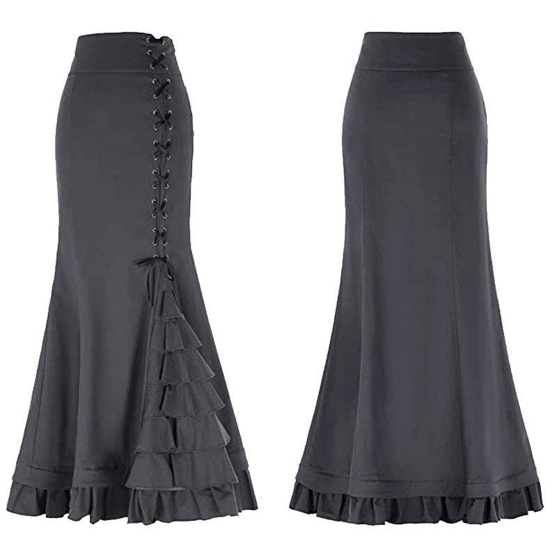 SALINA TRADING INC - Wholesale Skirt - Women's - Victorian Steampunk Ruffle Mermaid Skirt for Women1