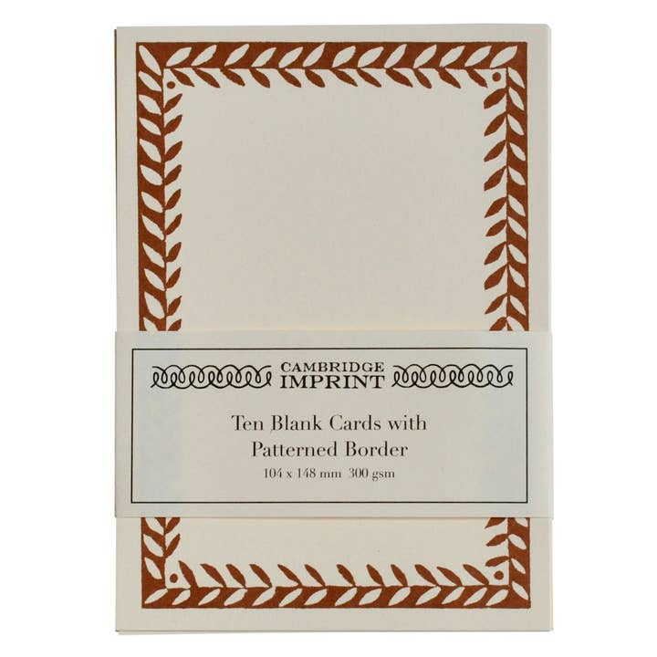 10 Postcards with Patterned Border in Cocoa for wholesale by Cambridge Imprint